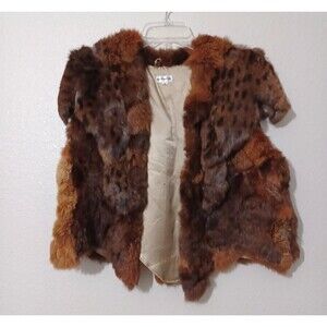 Vintage Rabbit Fur Vest Cape Style Size M to S